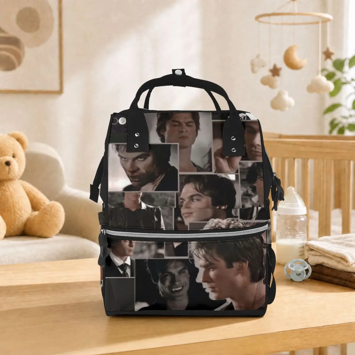 The Vampire Diaries Damon Salvatore Student Backpack School Bag Hiking Travel Daypack for Men Women Bookbag Shoulder Bags