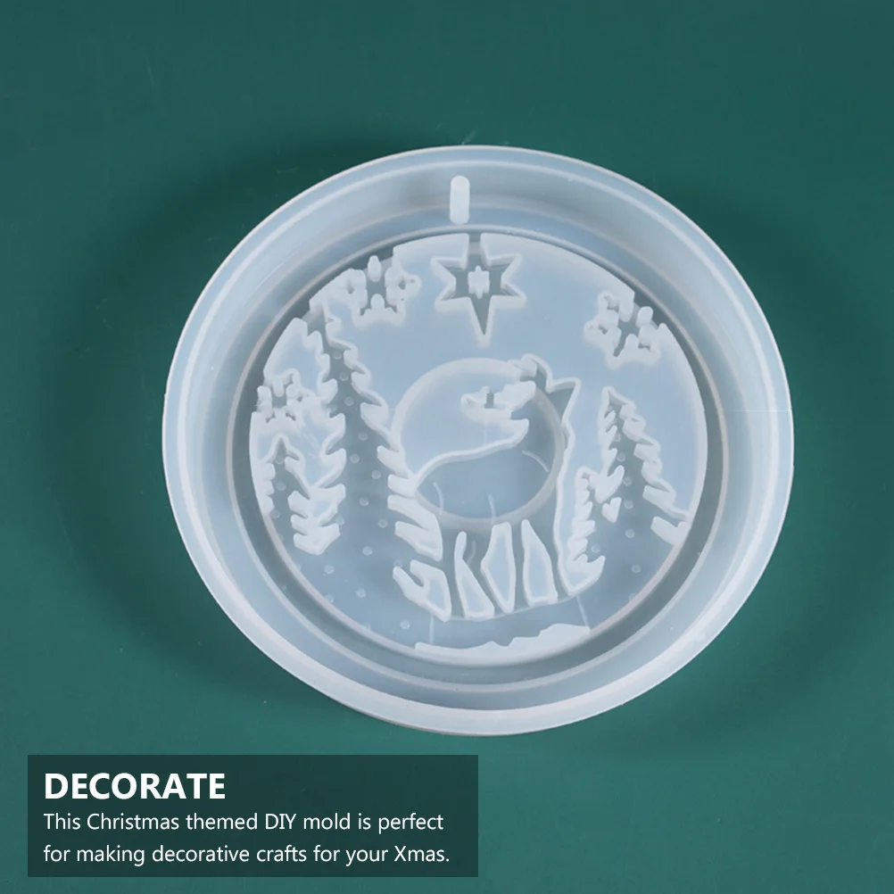 

Portable Christmas Reindeer Mold for Epoxy Resin Art Craft Projects Festive Home Ornament Creative Xmas Hanging Mold