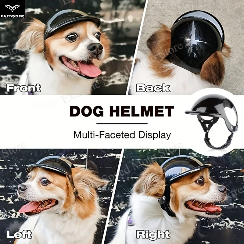 

Мотошлем для домашних животных, защитный шлем для собак с регулируемым ремнем для езды на велосипеде и скутере, защитное снаряжение для головы питомца