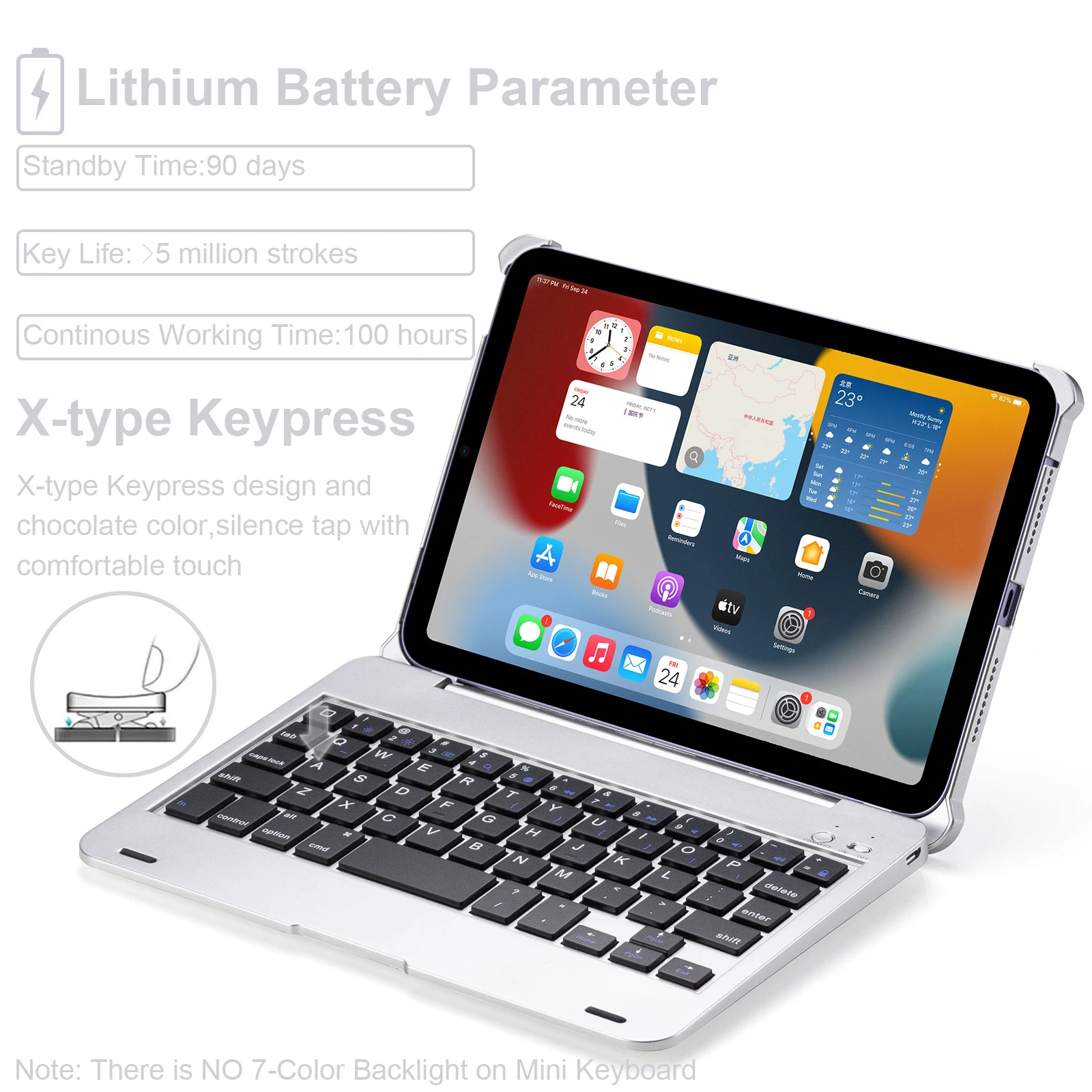 Quay Đèn Nền Bàn Phím Bluetooth Ốp Lưng Với Bút Giá Đỡ Cho iPad 10.2 7th 8th Thế Hệ iPad Air 10.5, bao Da iPad Pro 10.5 Máy Tính Bảng