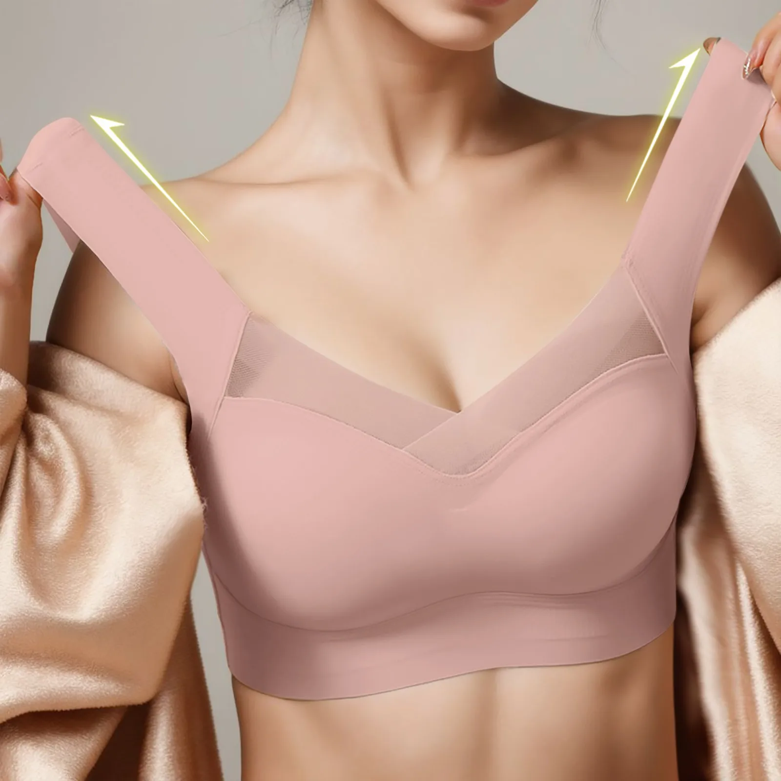 

Women'S Sexy Stretch Sports Underwear Thin Comfortable Breathable Beauty Back Bra No Underwire Gathering Fashion Underwear