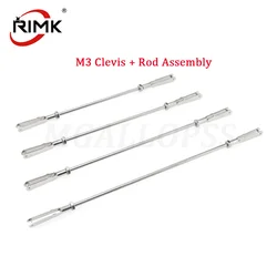 1set RC Airplane M3 Clevis Rod and Assembly M3 Clevis Threaded at 2 end D2.5mm Steel Wire Push Pull Rod Pushrod Connecting Rod