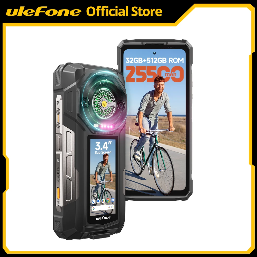 Ulefone Armor 33 Pro 5G Wytrzymały Telefon 25500mAh 512GB ROM 6.95” 120Hz 3.4" Tylny Ekran NFC Smartfon z Androidem — zdjęcie produktu 7