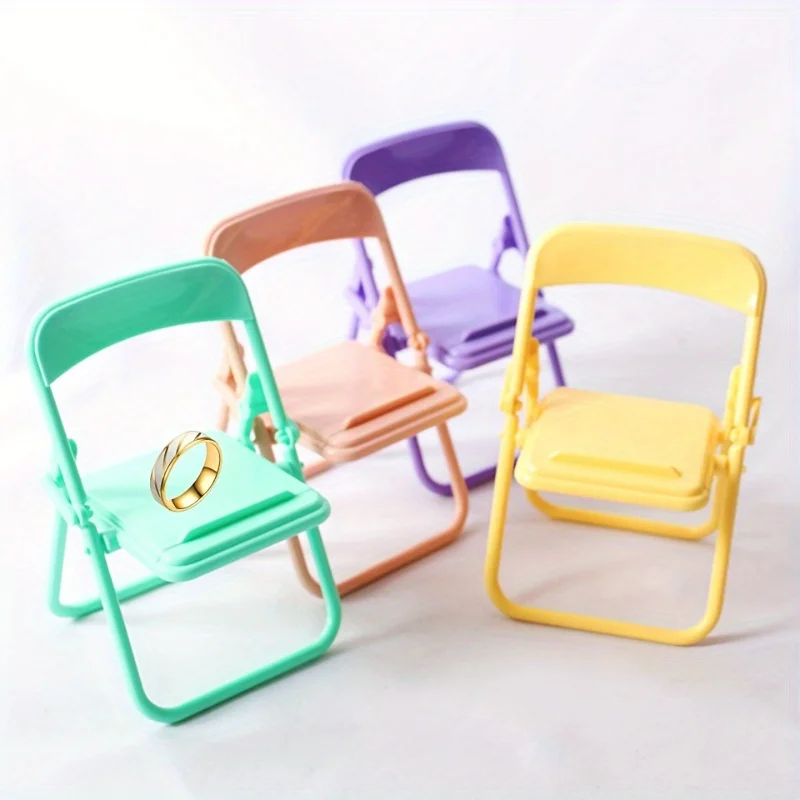 3pcs chair mobile phone stand, desktop folding, tablet stand, adjustable stand, doll, mobile phone, jewelry storage stand