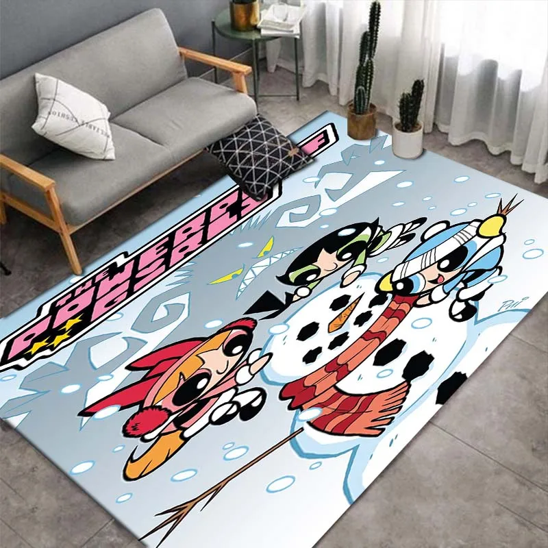 Cute ,The Powerpuff Girls ,Carpet Rug for Living Room Bedroom,Kitchen Doormat Bathroom Anti-slip Floor Mat