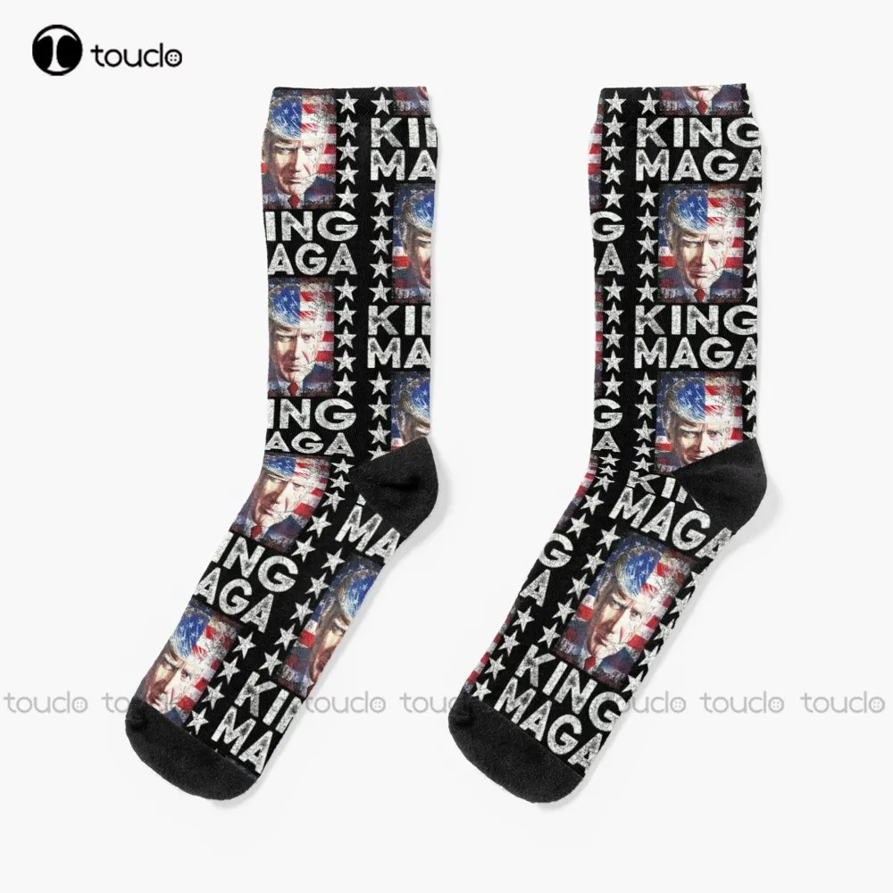 Anti Joe Biden Ultra Maga The Return Of The Great Maga King Socks Black Soccer Socks Comfortable Best Girls Sports New Popular