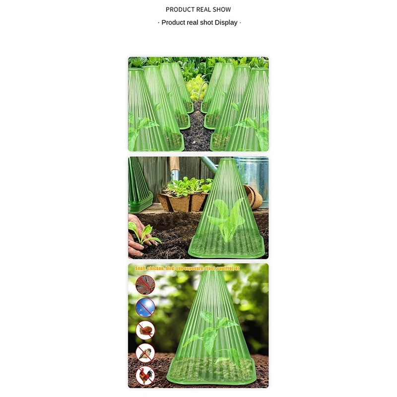 Seedling Protectors Reusable Square Plant Covers For Protecting Plants From Birds, Frost And Snails