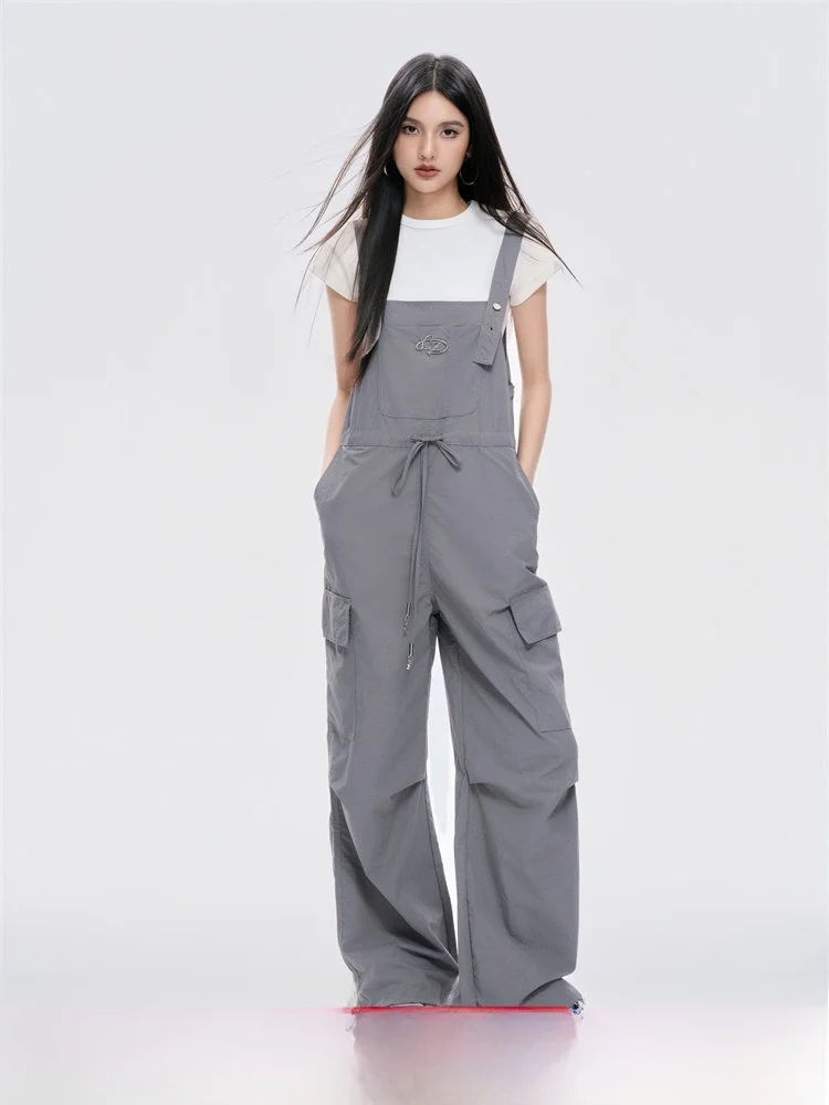 

Chill ZoeY Dstring Workwear Overalls Summer New Casual ket Tied Strap Utili Pants Straight Leg mid Waist Long Nylon