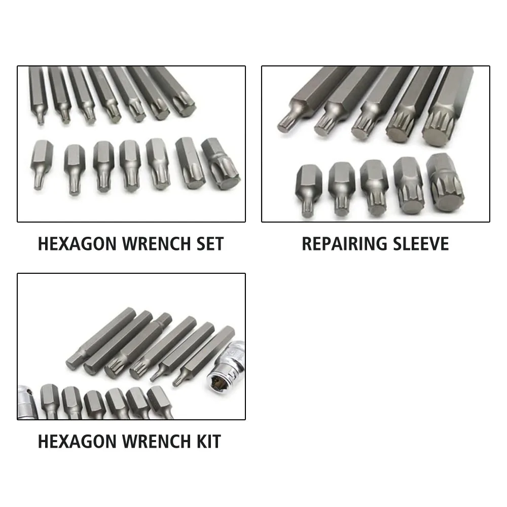 Car Repair Tools Hand Tool Kits Machine Repair Pressure Batch Sleeve Set 40Pcs/Set Star Socket Hexagon Wrench Set