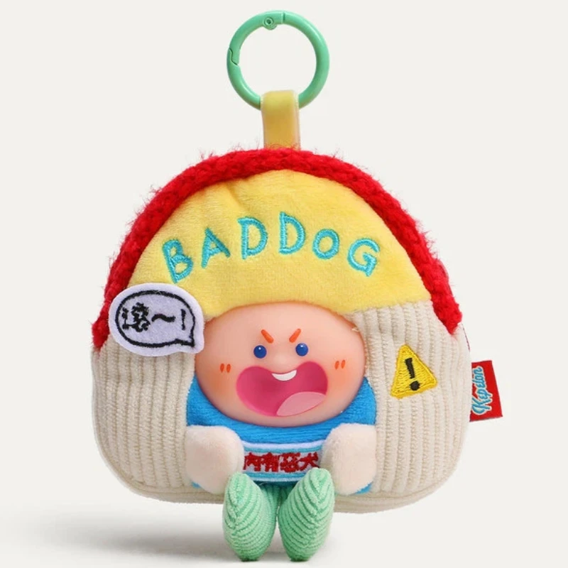 

SemiSweet Authentic Bad Dog Silly Funny Plush Keychain Silicone Face Doll Headphone Case Pouch Coin Purse Bag Charm For Backpack