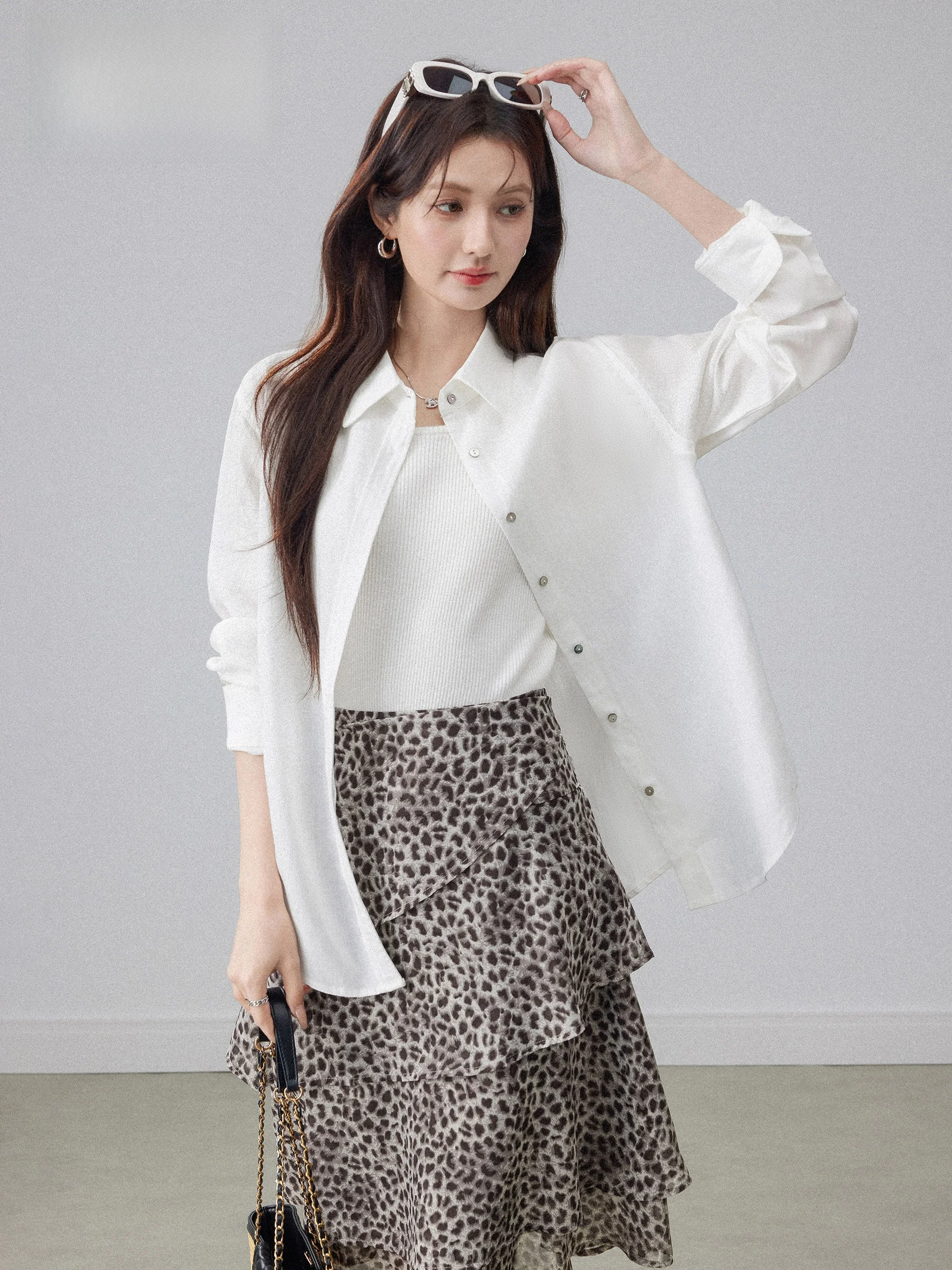 

White Long Sleeve Loose Casual Women's Shirt Sun Protection Spring 2026 Korean Style Lazy Match All Outerwear Top Coat