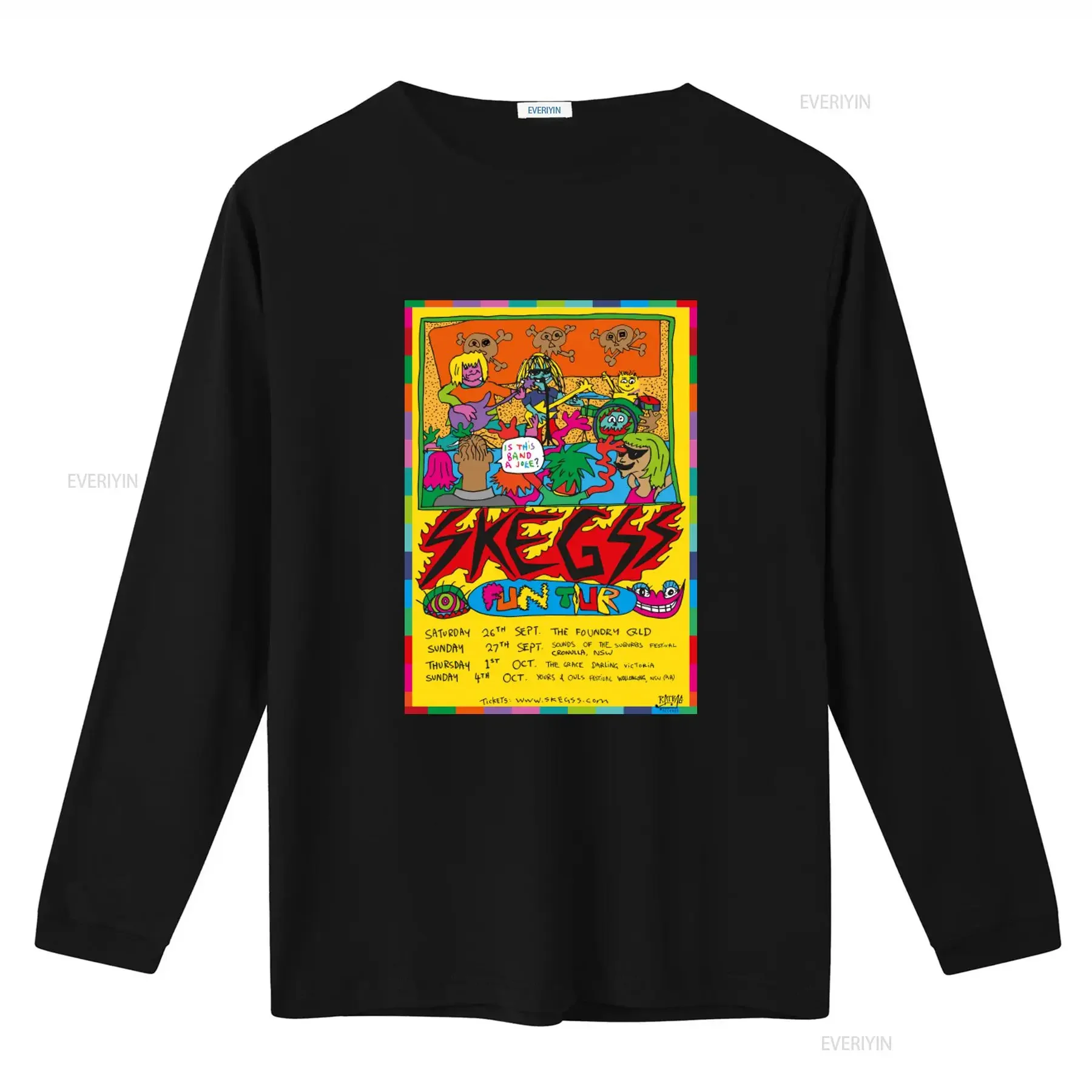 Skegss Punk Alternative Rock Heavy Cotton T Shirt with Fun Tour Band Print vintage Washed Top For Everyday Wear Stylish Casual