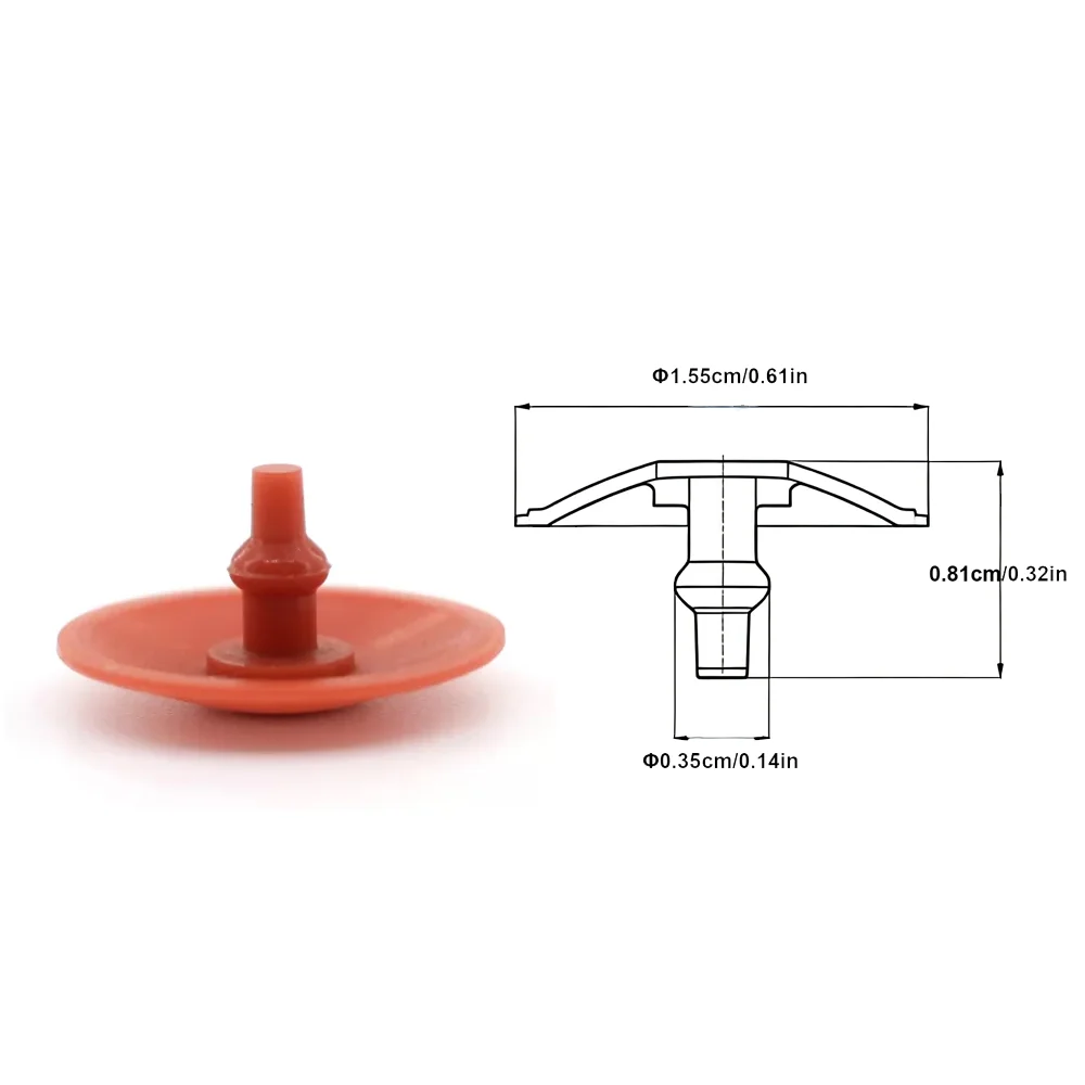 15.50mm Flexible Red FVMQ Non Return Fuel Rubber Small Umbrella Valve 10PCS