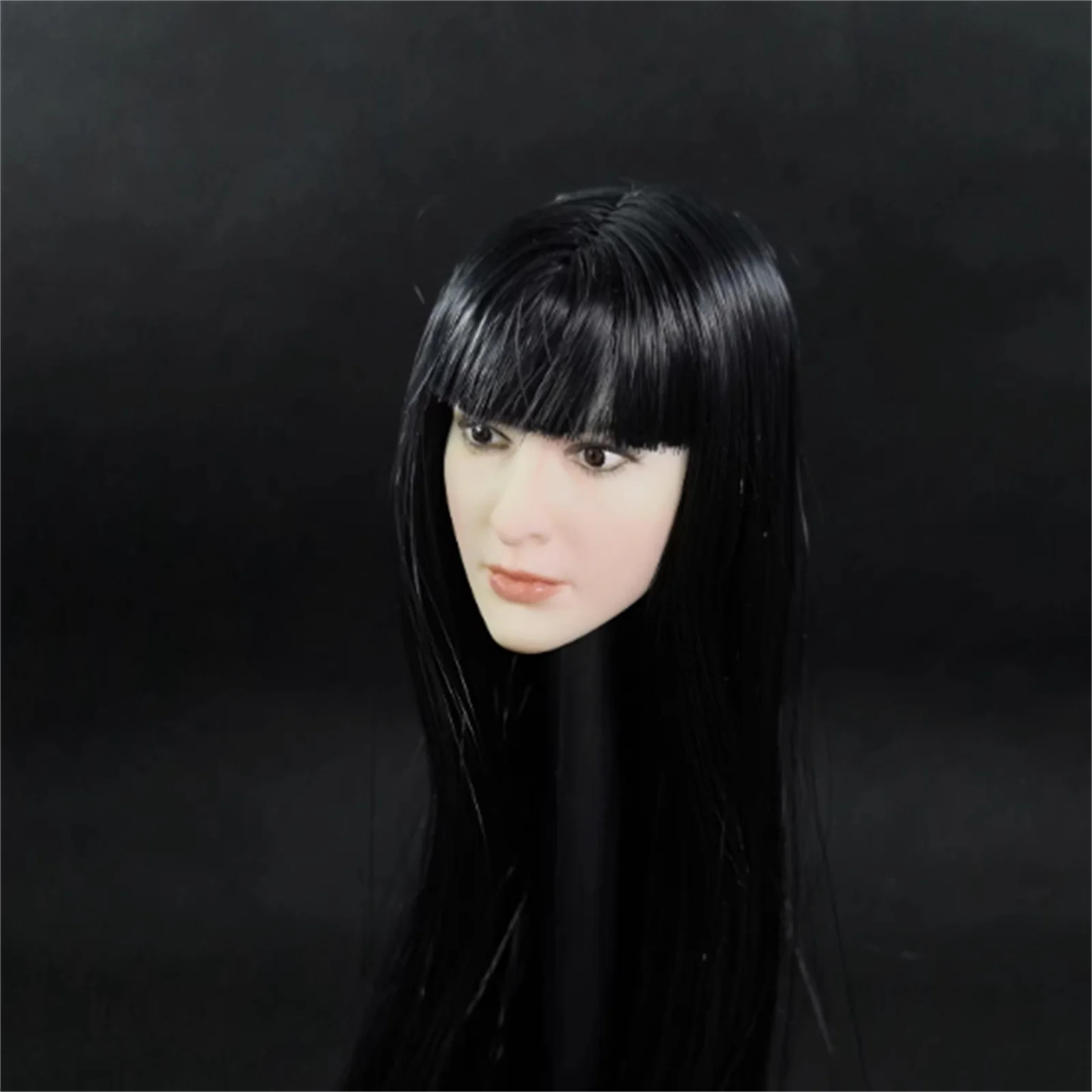 

Zhu Expression Female Head Carving pale Model 1/6 Scale Black Hair Pale Figure Body fit 12''TBl Action Figure