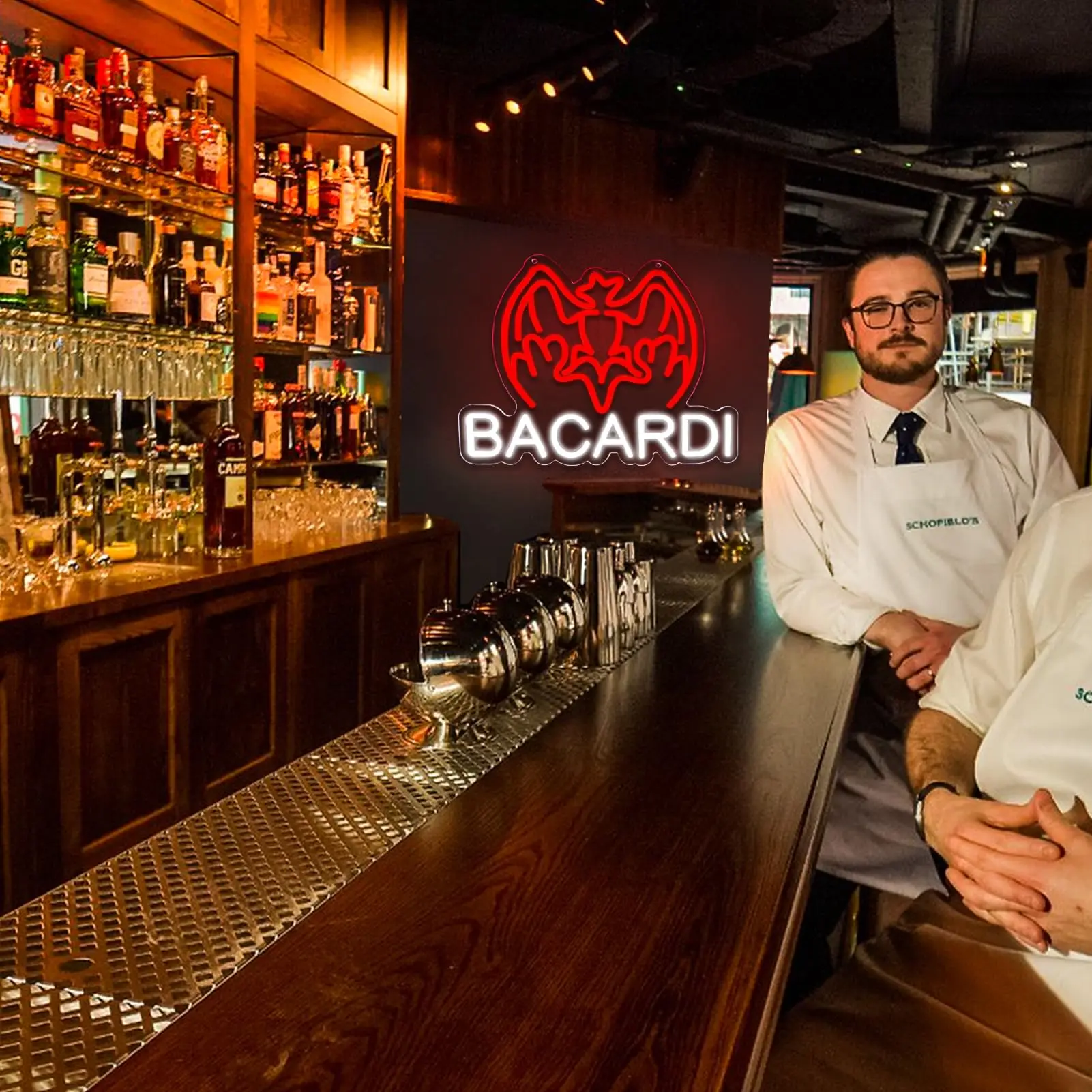 Bacardi Rum neon commercial sign for bar wall decor,USB Powered Decorative Bar Open Sign for Home Bar Store Party Decor