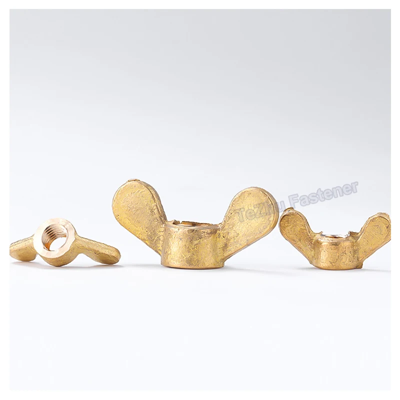Tuercas de mariposa de latón, tuerca de ala de ajuste manual, rosca gruesa métrica, M3, M4, M5, M6, M8, M10, DIN315, 1 a 2 unidades