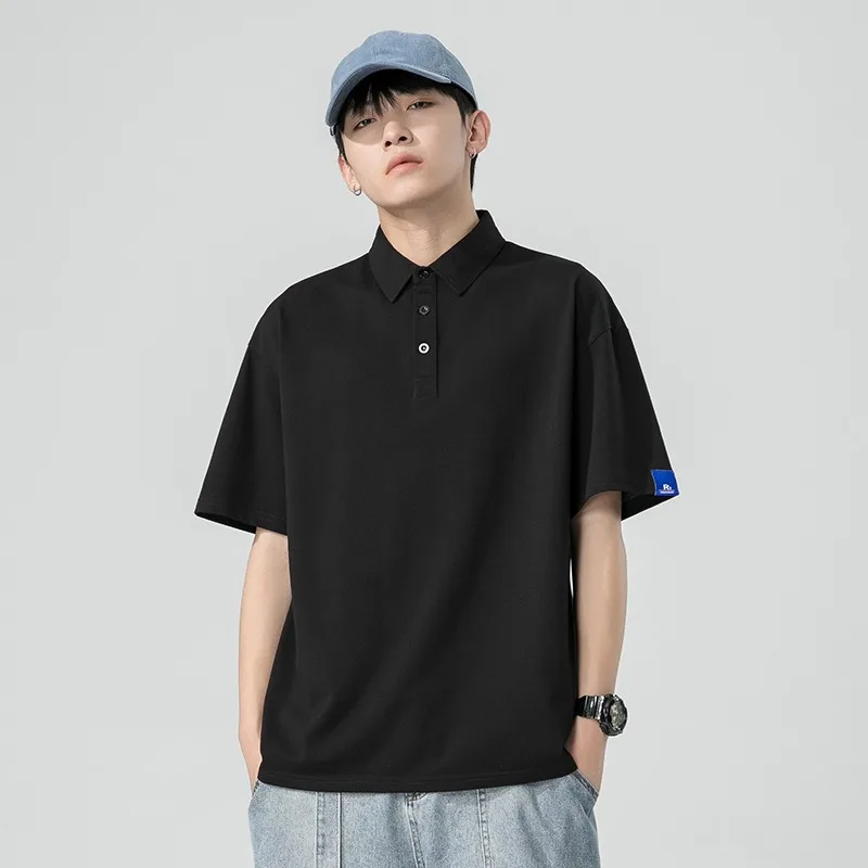 

Summer Solid Color Short-Sleeved Polo Shirt Men's Korean Style Casual All-Match T-shirt Fashion Lapel Loose Tops Male Clothes