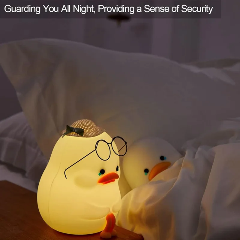 Luz nocturna AB45 para niños: lámpara de silicona premium de pato, luz nocturna linda y regulable para un ambiente calmante para la hora de dormir duradero