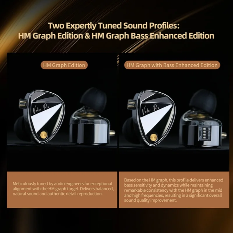 سماعات أذن KZ Vader PRO Hifi Bass داخل الأذن ذات 6 محركات ديناميكية IEM، اثنان من سماعات الرأس الموسيقية ذات الضبط المتوقع