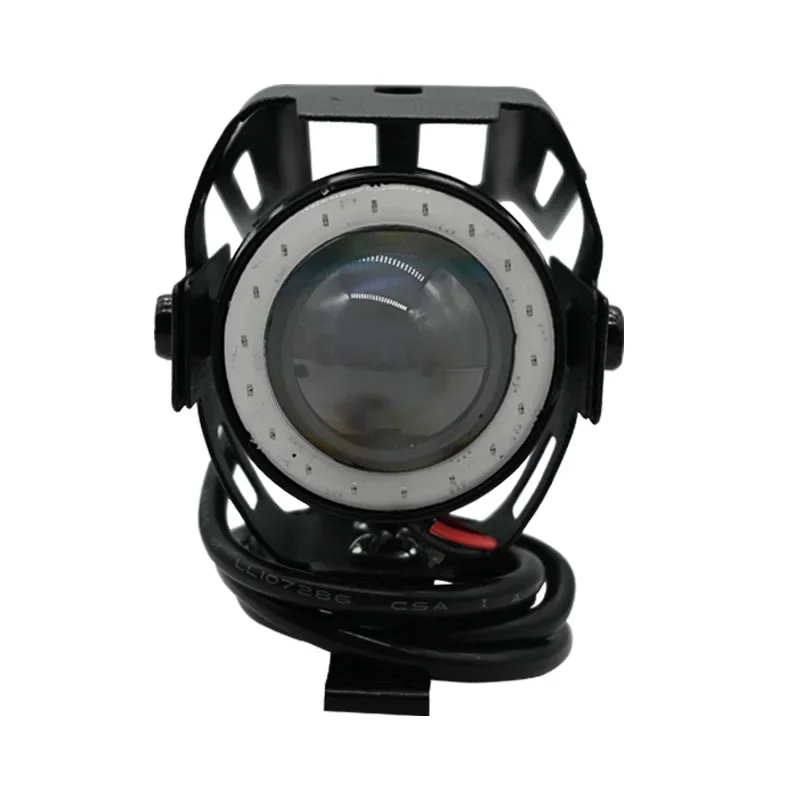 MINI U7 LED Auxiliary Motorcycle Angel Eyes Headlight Explorers DRL Spotlights Universal Moto Driving Lamp with Switch