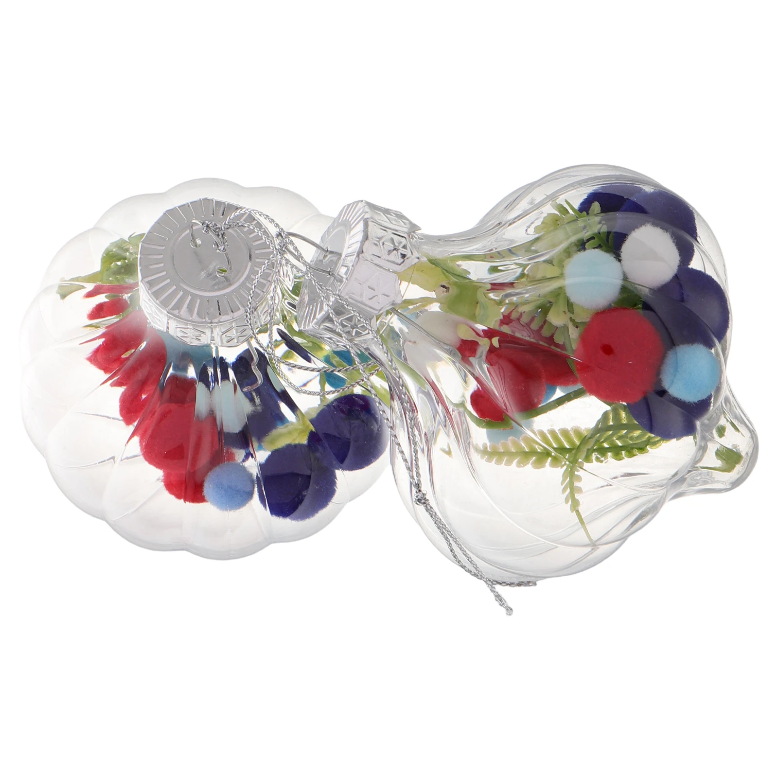 

2 Pcs Independence Day Decorations Clear Plastic Ball Ornaments Hanging Patriotic Party Supplies Red White Blue Fillable
