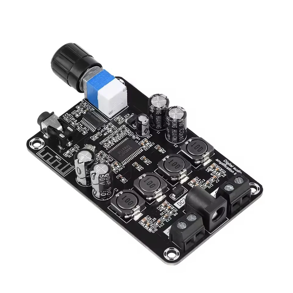 High Power XH-A415 TPA3118D2 Stereo 2x50W Adjustable Volume Audio Amplification Board  With Knob Control For Speakers 12-24V