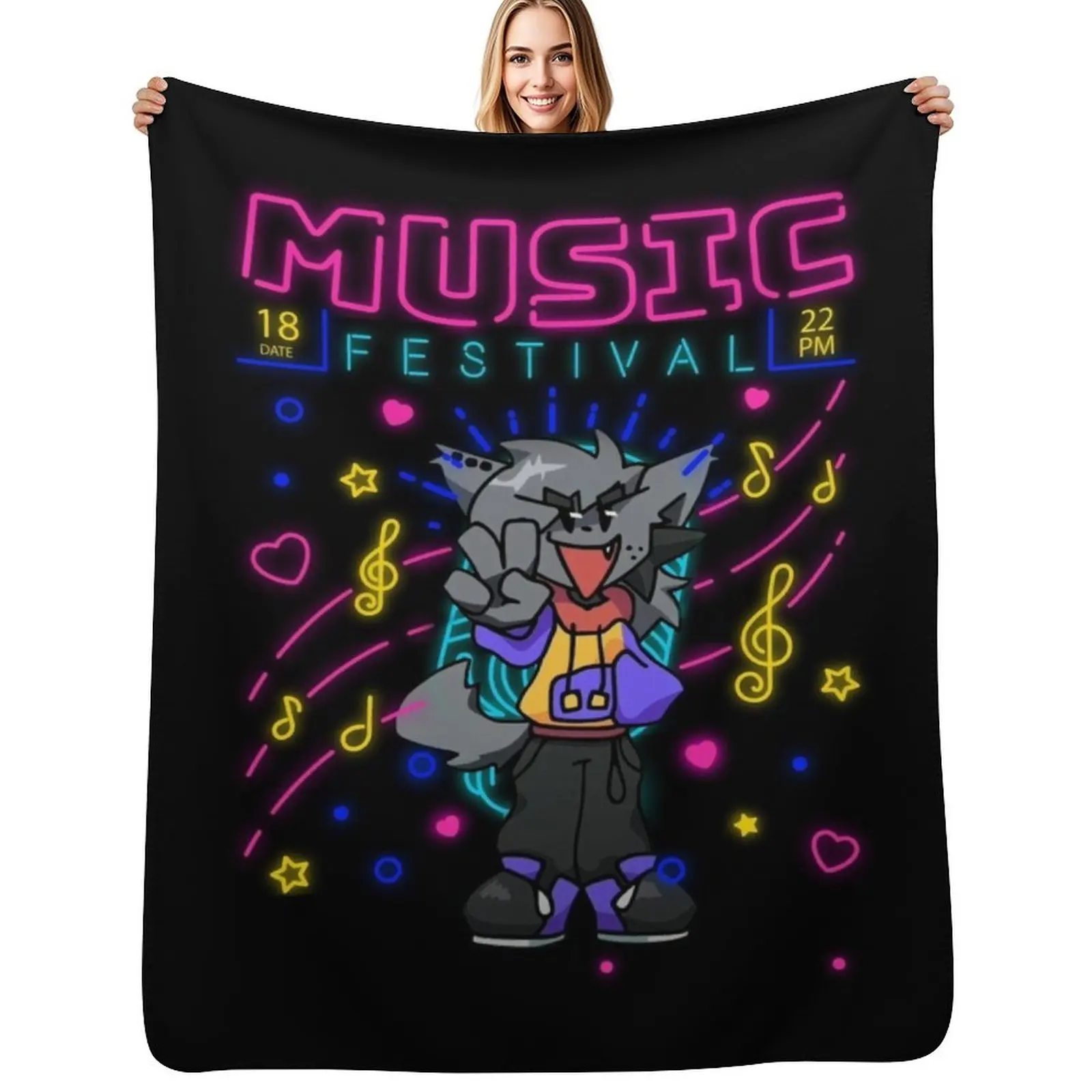 Manta para festival de música Kapi, manta plegable, suave y cálida para uso en exteriores