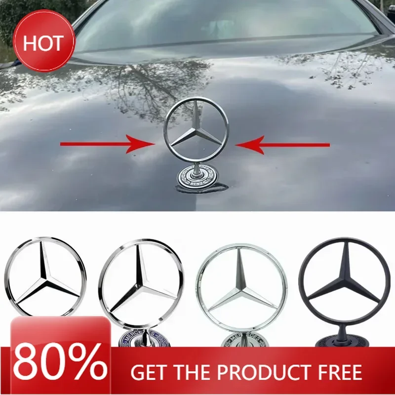 

Автомобильная наклейка, 1 шт., 44 мм, 3D металлический цинковый сплав, эмблема Mercedes Benz для переднего капота, значок с логотипом, аксессуары для стайлинга автомобиля A2108800