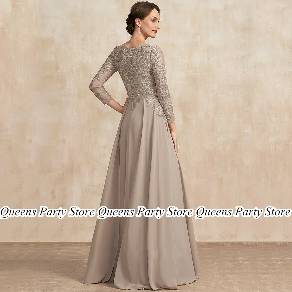 Champagne Wedding Guest Dresses Customized V Neck Sequined Applique Chiffon Summer Mother of The Bride Dress Party Gown