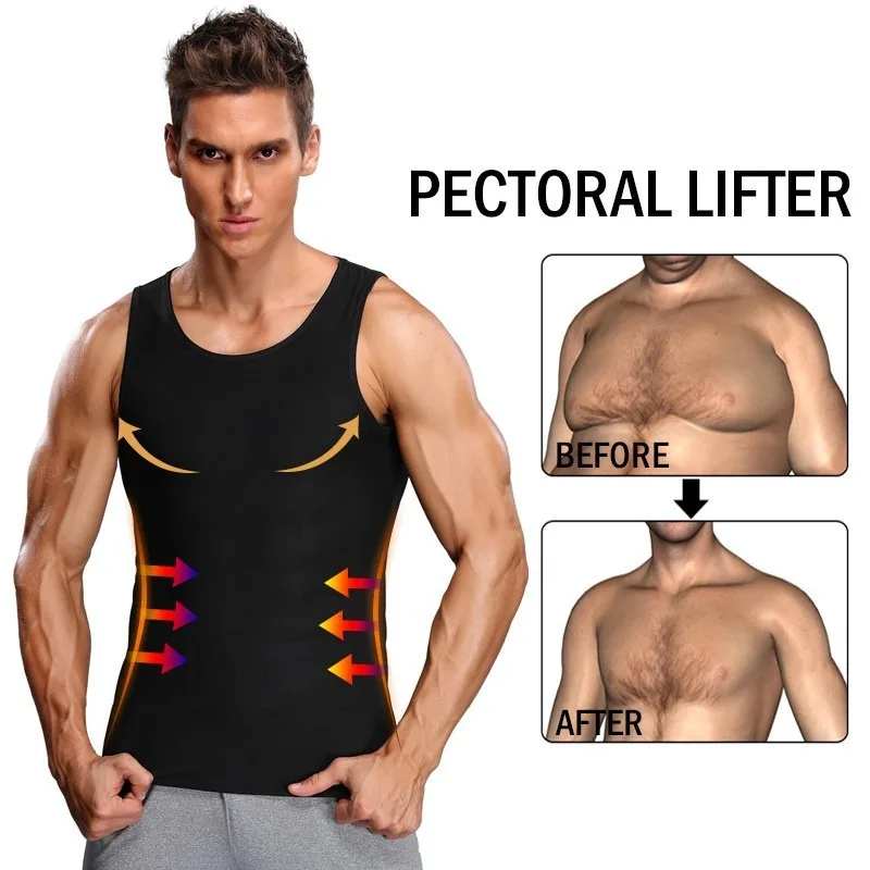 الرجال ساونا قميص العرق البطن البطن التحكم مدرب خصر ضغط التخسيس سترة الصالة الرياضية تجريب حرق الدهون المشكل الذكور #3