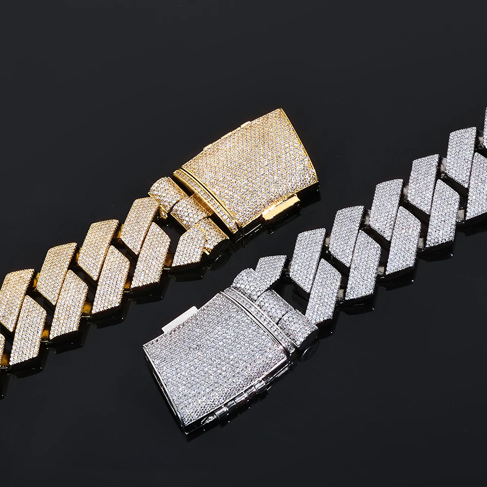 NY Men Thick Heavy Iced Cuban Necklace 5A Cubic Zirconia Brass Prong Setting 36mm Miami Chain HipHop Fashion Jewelry