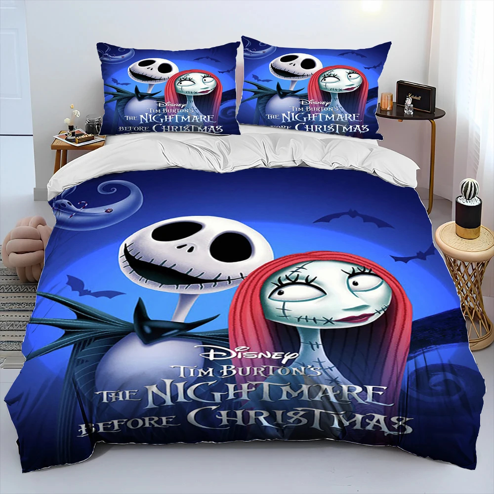 2025 New Christmas Cartoon The Nightmare Before Gift Bedding Set,Duvet Cover Bed Set Quilt,King Queen Size Bedding Set for Adult