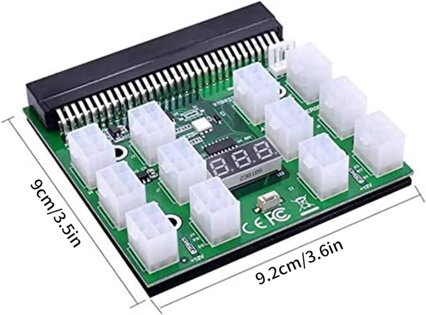 12V PCI-E 12 X 6 Pins Power Adapter Server Power Supply Breakout Board for HP 1200W 750W PSU Server GPU BTC Mining(12 X 6 Pin)