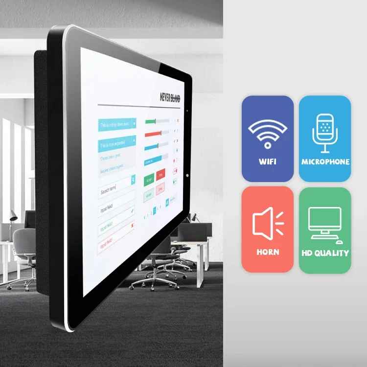 Sinamar Panel industri Aio 10 inci Lcd, layar sentuh Tablet pasang dinding Android semua dalam satu Panel Pc Dor Win