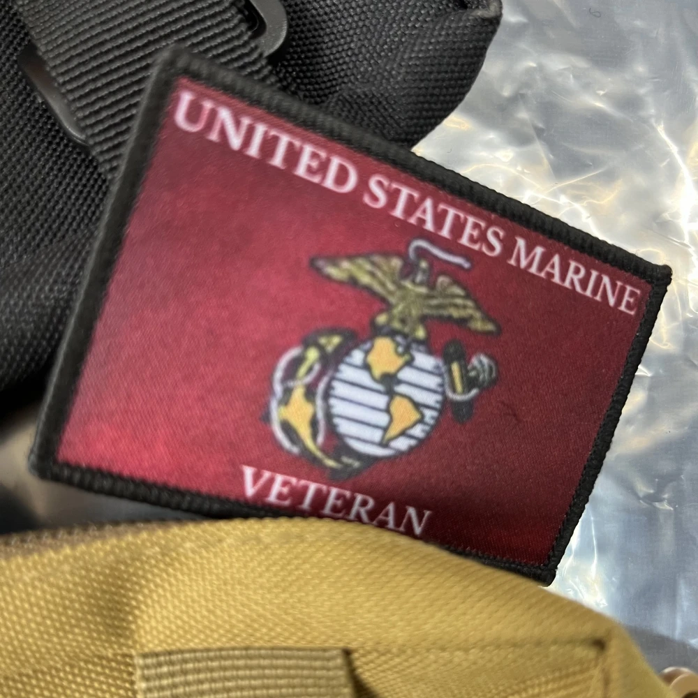 UNITED SIATES MARINE VETERAN Patch Funny Morale Army Tactical Patches Military Badge Backpack Hook and Loop Printing Sticker