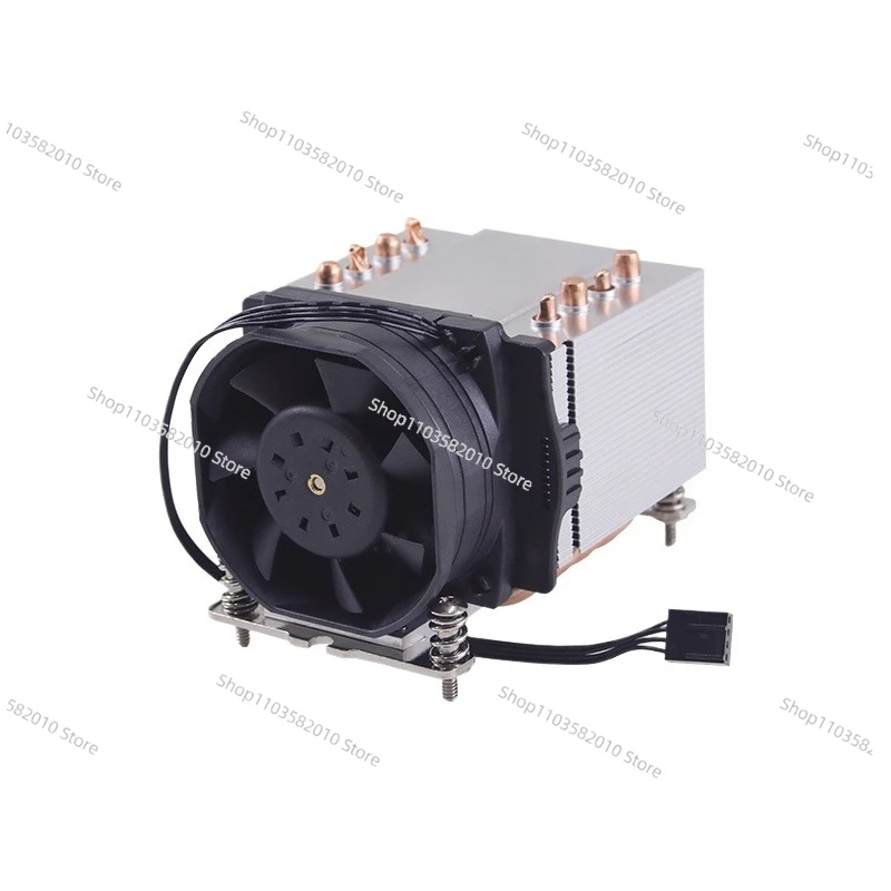 High Performance AMD Socket AM4/AM5 CPU Cooler, Aluminum Fin with Heat Pipes, PWM Fan A24 for 2U Server
