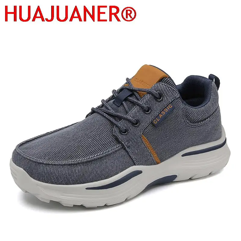 Trending Products Men's Canvas Casual Shoes Lace Up Sneaker for Men Fashion Thick-Soled Dad Shoes Platform Sneakers Big Size 48