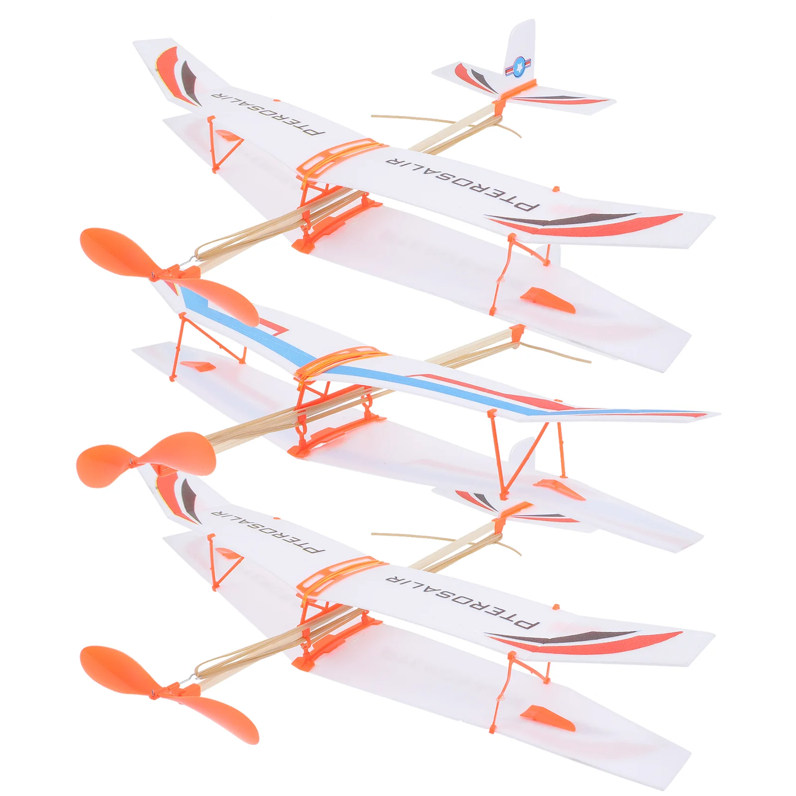 3 Pcs Aircraft Airplane Model Rubber Band Biplane Children’s Toys Puzzle Glider Planes Kids Flying