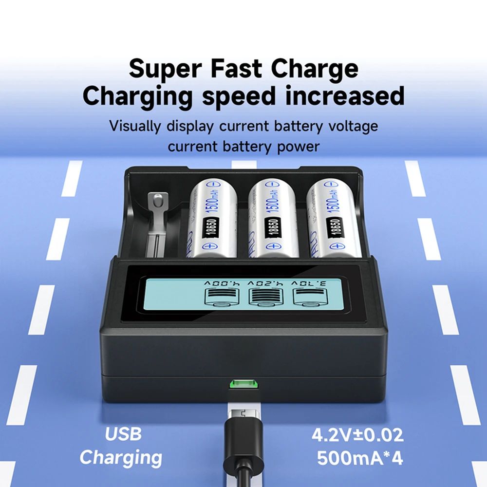 Palo 18650 Lithium Batteries 3.7V Li-ion 18650 NCR18650B Rechargebale Battery for Flashlight Toy Vehicles Battery with Charger