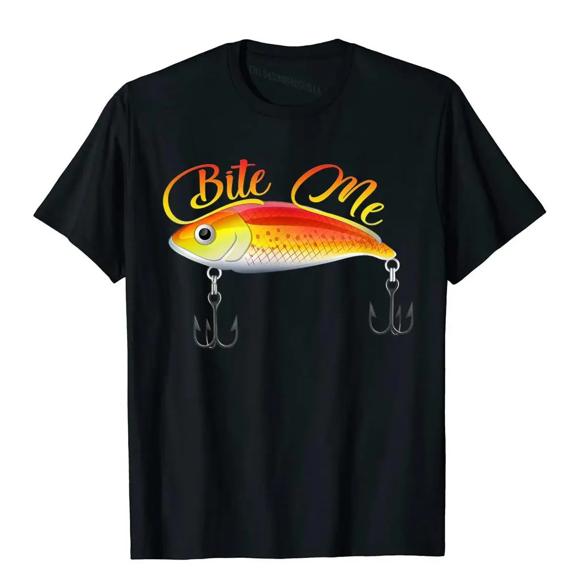 Bite Me Funny Fishing Lure Shirt T-Shirt Special Men T Shirt Cotton Tops Shirts Slim Fit Harajuku Camisas Tees