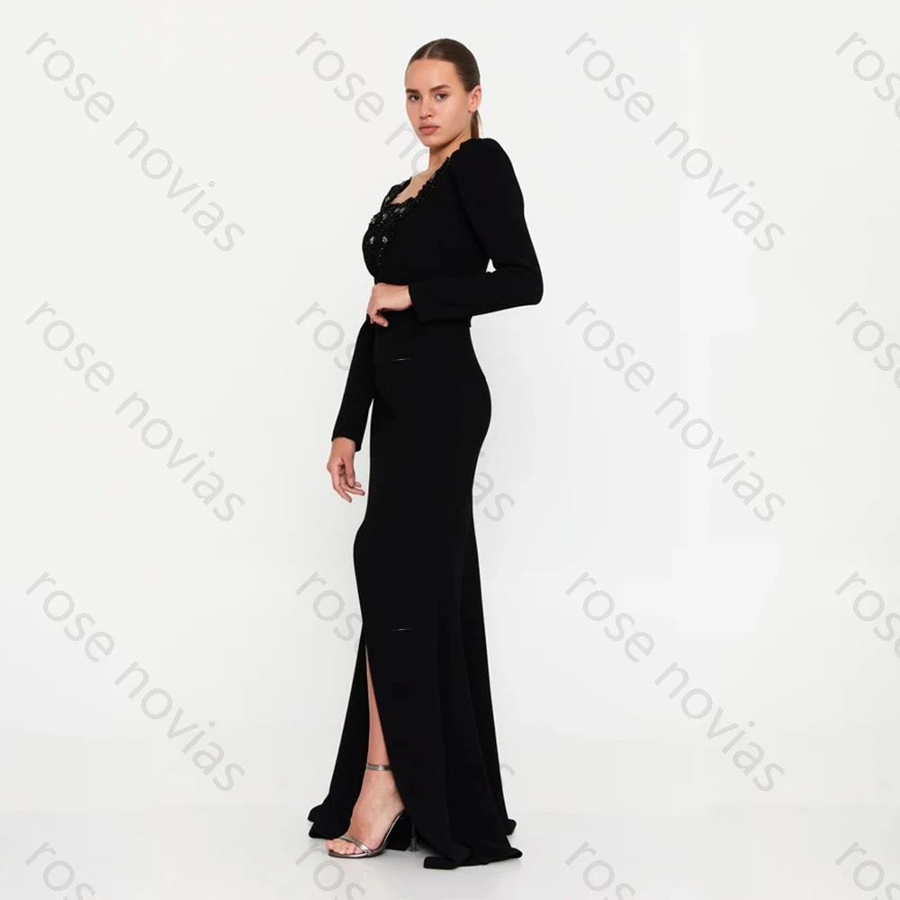 High Quality Classic Evening Jersey for Floor-Length Square Collar Prom Dress Mermaid Embroidery Vestidos De Fiesta Customized