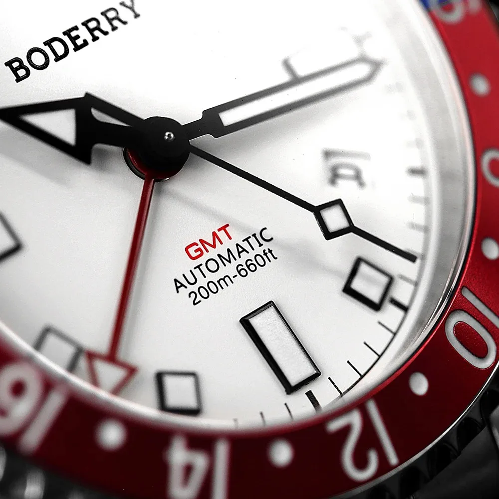 BODERRY Men GTM Watch 40mm Military Automatic Mechanical Wristwatch Titanium Diver 200m Waterproof Sapphire Luminous Sport NH34