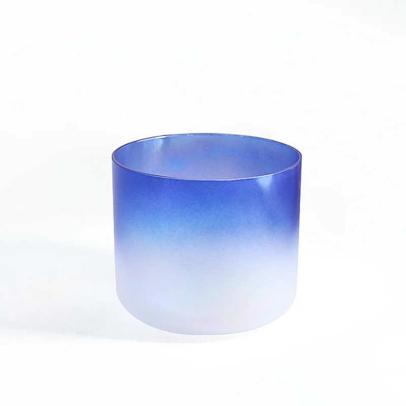 

Clear Frosted Gradient Blue Quartz Crystal Singing Bowl for Sound Meditation Healing Singing Bowl