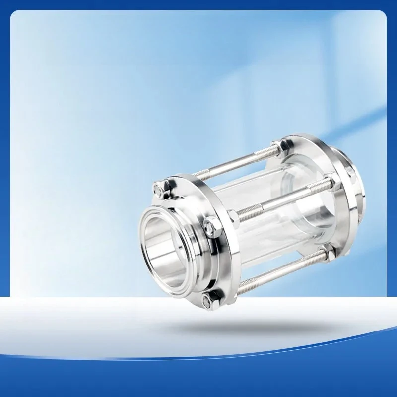 304 Stainless Steel Sanitary Tri Clamp Sight Glass Inline with Protective Cover for Hygienic Pipeline