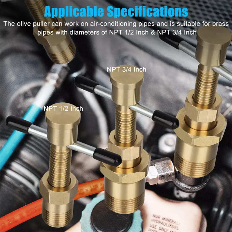 15mm 22mm Olive Remover Puller Removal Tool Solid Brass Copper Tube Fitting For Npt 1/2 Inch Npt 3/4 Inch Pipes Car Accessories