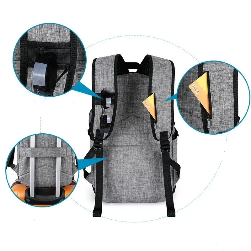 Imagem -03 - Bolsa de Caminhada Multifuncional Alta Capacidade Pacote de Computador Antirroubo Carga Usb Mochila de Viagem Escolar Masculina Anti-perda