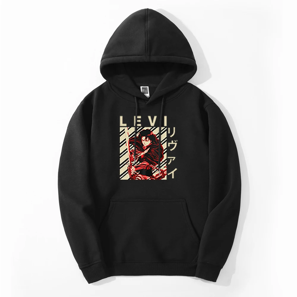 

Attack On Titan Eren Levi Japan Anime Winter Men's Harajuku Breathable Sweatshirts Hoodie Fleece Breathable Hoodie Casual Hoody