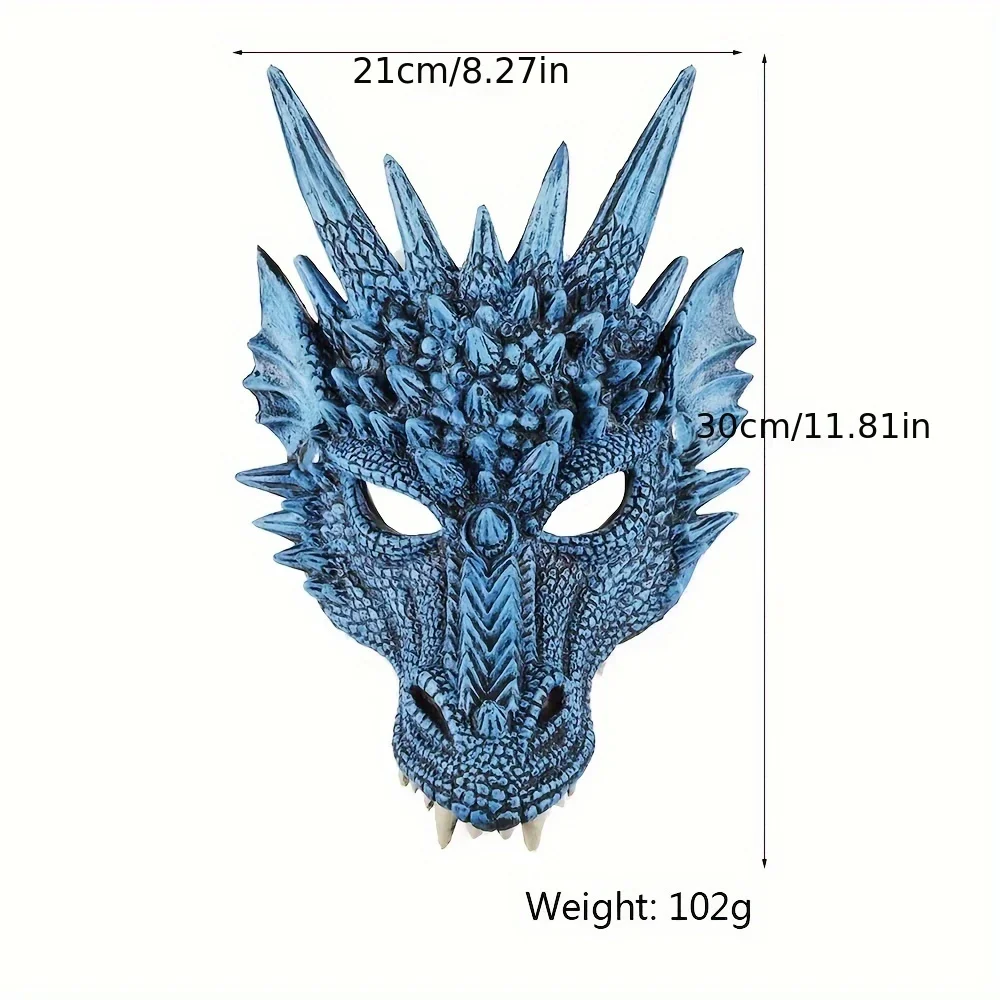 1pc Christmas Dragon Mask Christmas Carnival 3D Horror Dragon Mask Cosplay Stage Performance Mask Products Dance Party Props