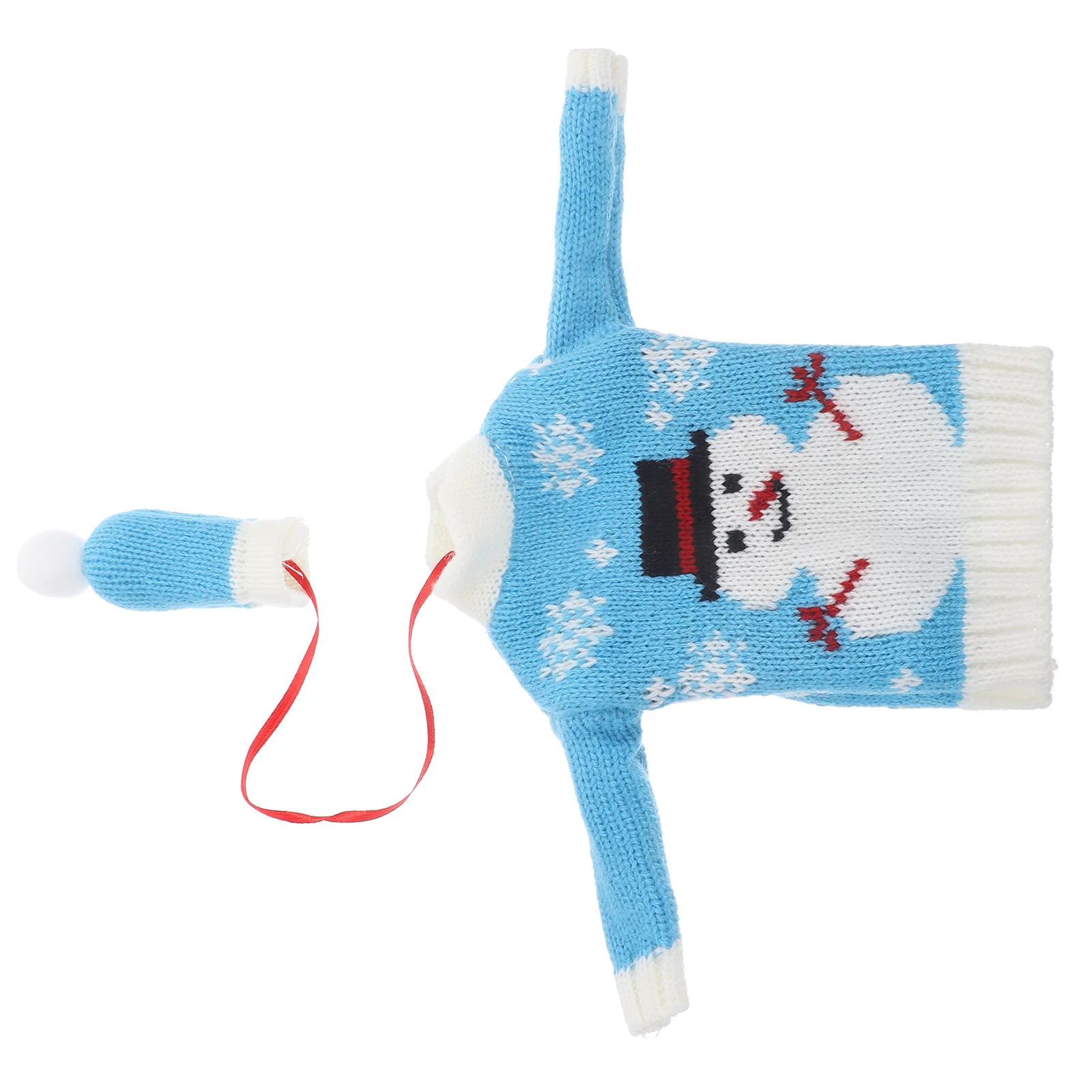

1 set Christmas Bottle Cover Decorative Cloth Hat for Restaurant Party Reusable Knitted Xmas Decor Bar Tool Accessory