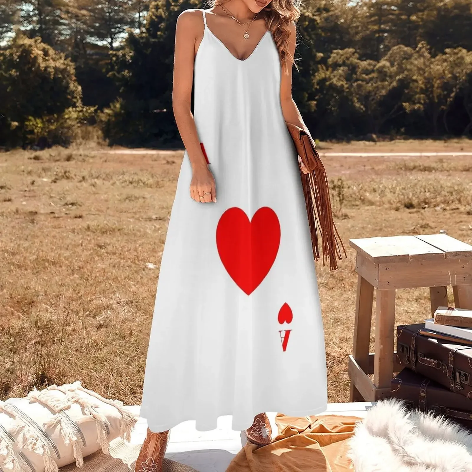 Ace of Hearts T-shirt and accessories Sleeveless Dress ladies dresses for special occasion woman dress dress korean style